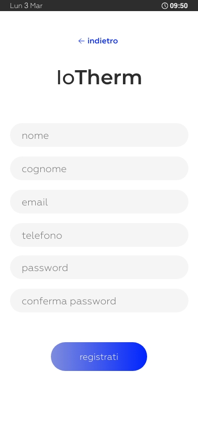 Registrazione account