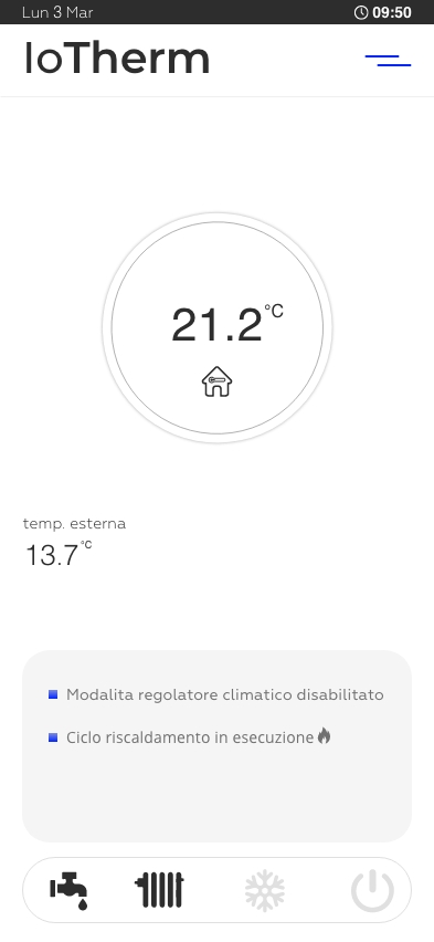 Regolatore climatico disabilitato